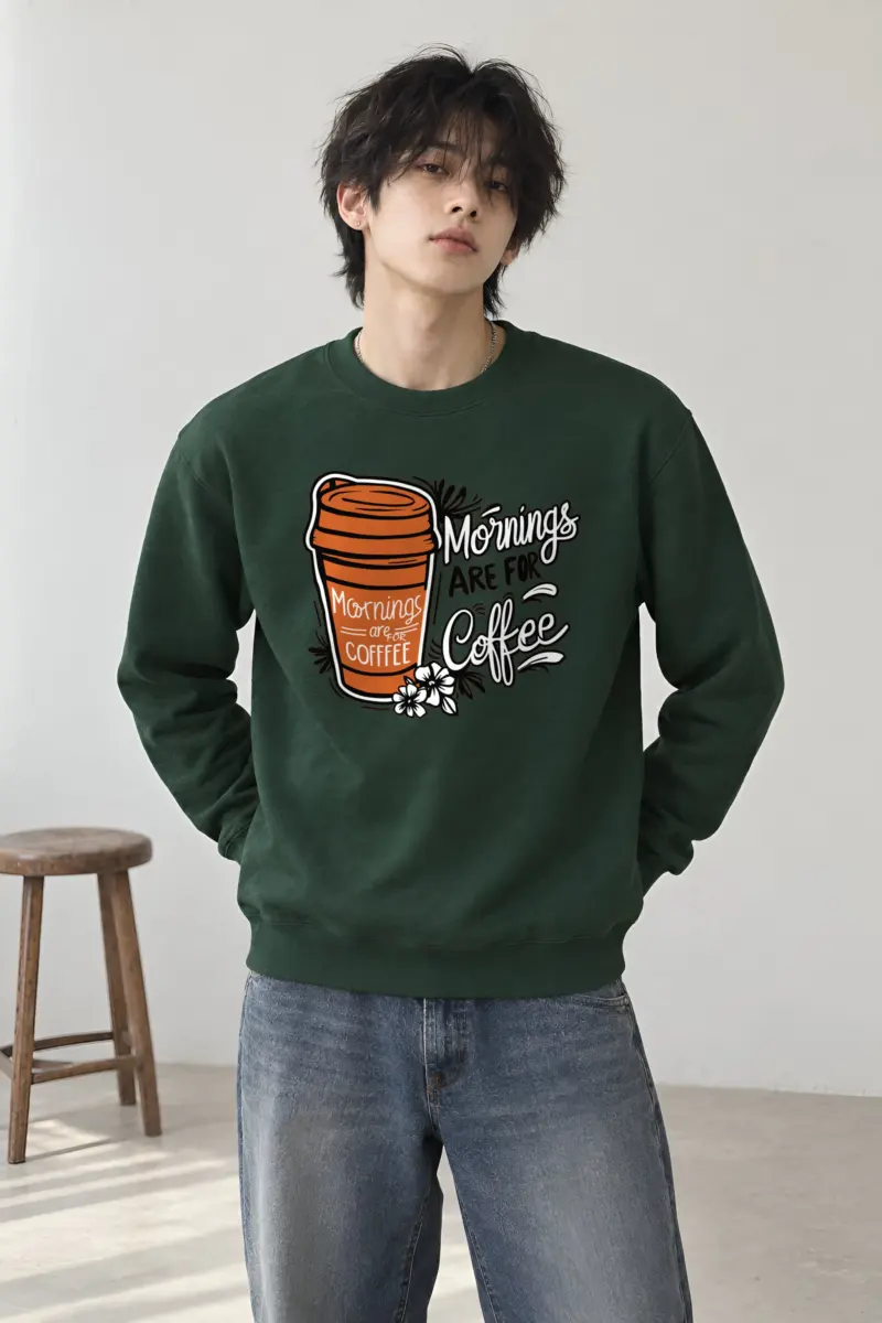 "Mornings Are For Coffee" Heavy Blend Unisex Crewneck Sweatshirt