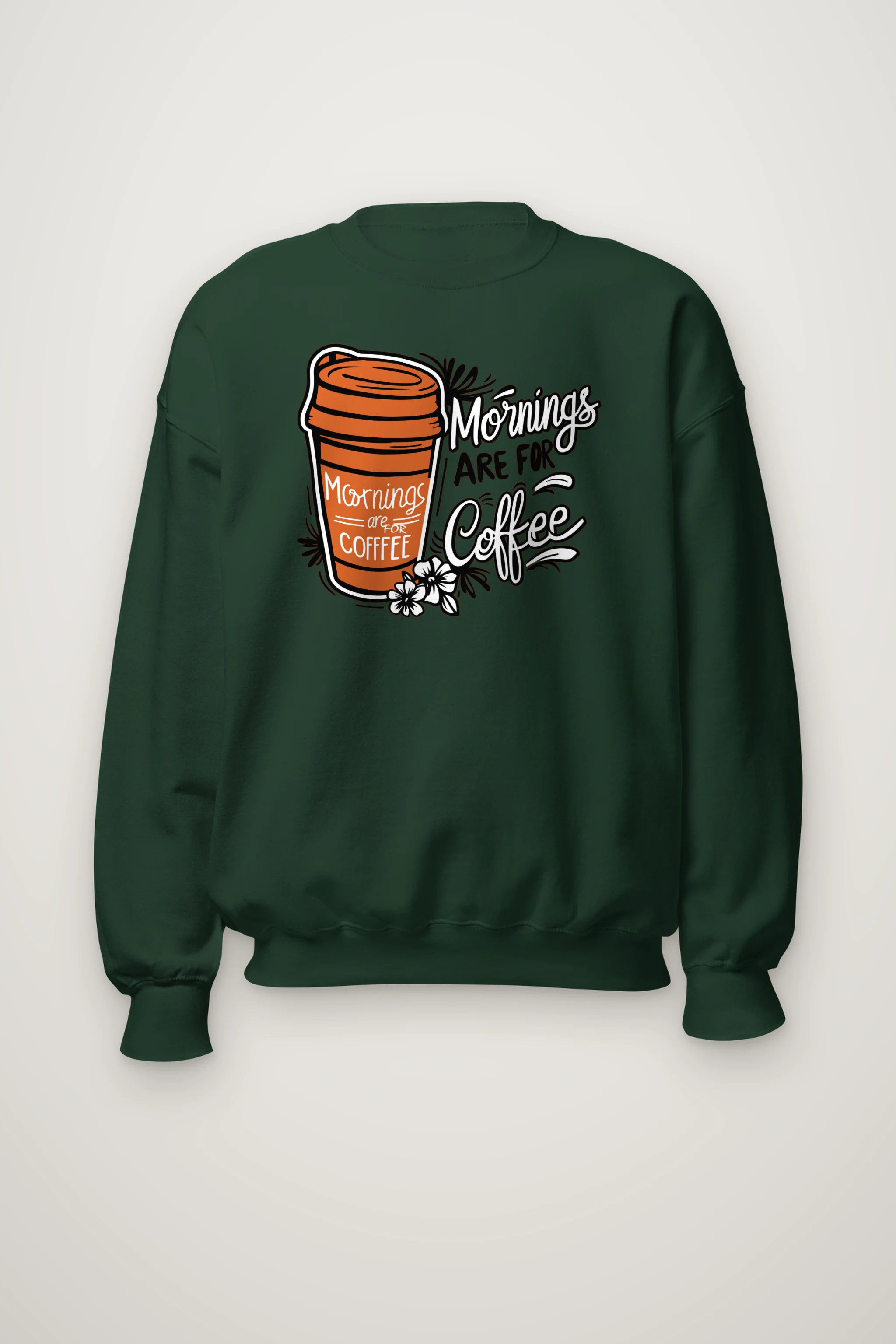 "Mornings Are For Coffee" Heavy Blend Unisex Crewneck Sweatshirt