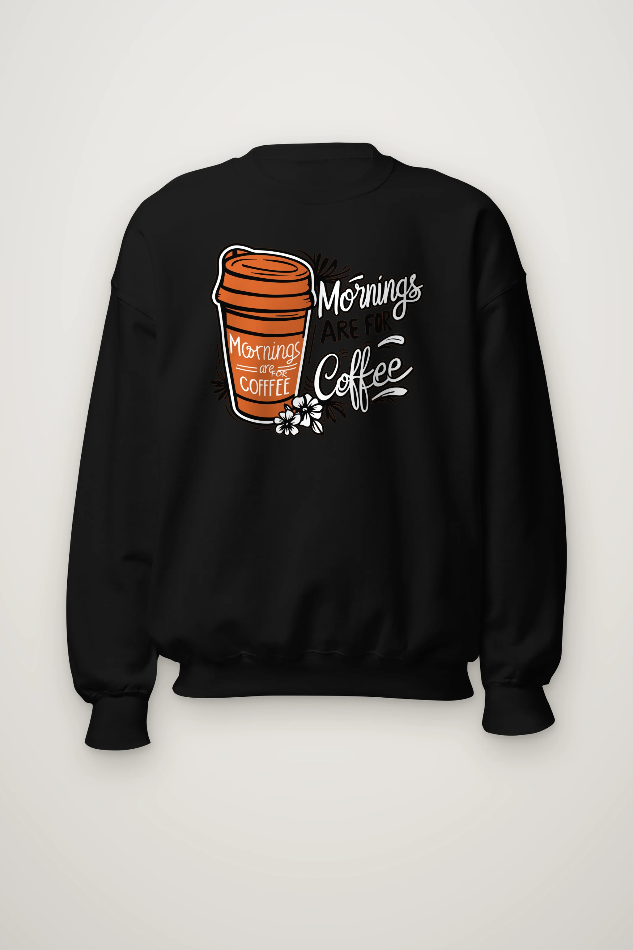"Mornings Are For Coffee" Heavy Blend Unisex Crewneck Sweatshirt