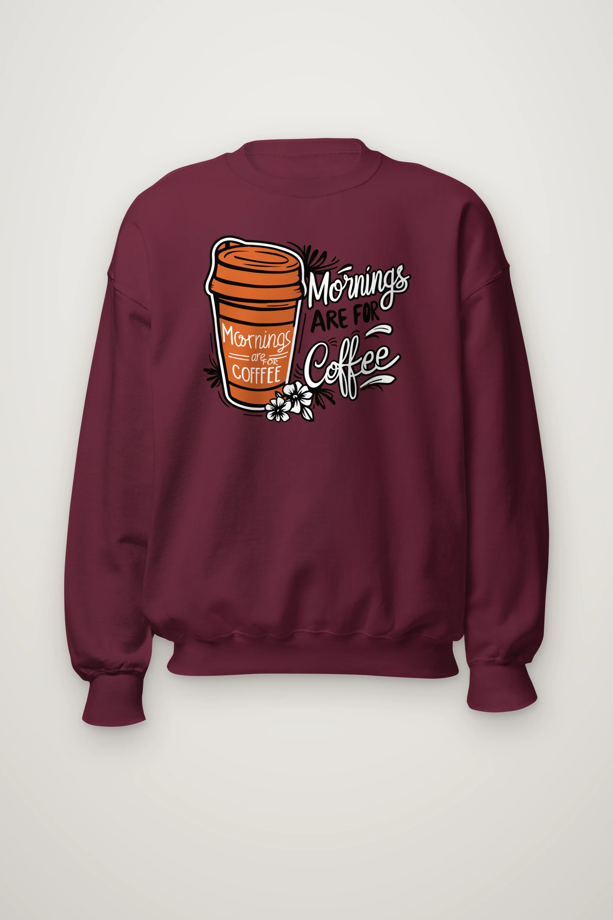 "Mornings Are For Coffee" Heavy Blend Unisex Crewneck Sweatshirt