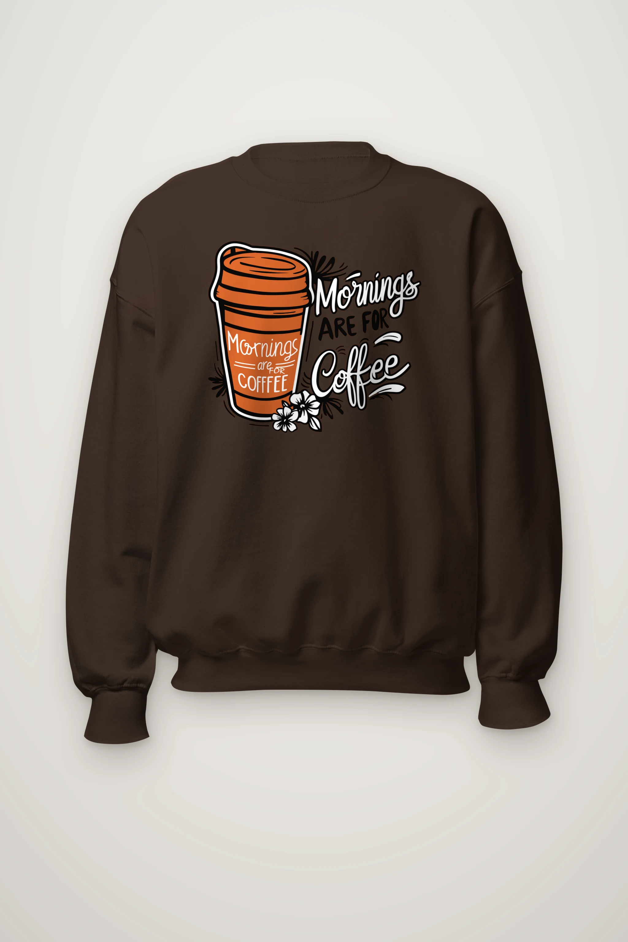 "Mornings Are For Coffee" Heavy Blend Unisex Crewneck Sweatshirt