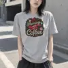 "Mornings Are For Coffee" Heavyweight Unisex Crewneck T-shirt | Gildan 5000