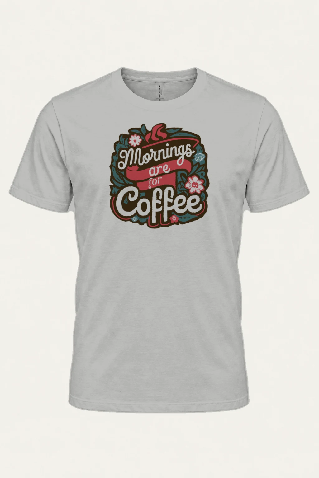 "Mornings Are For Coffee" Heavyweight Unisex Crewneck T-shirt | Gildan 5000
