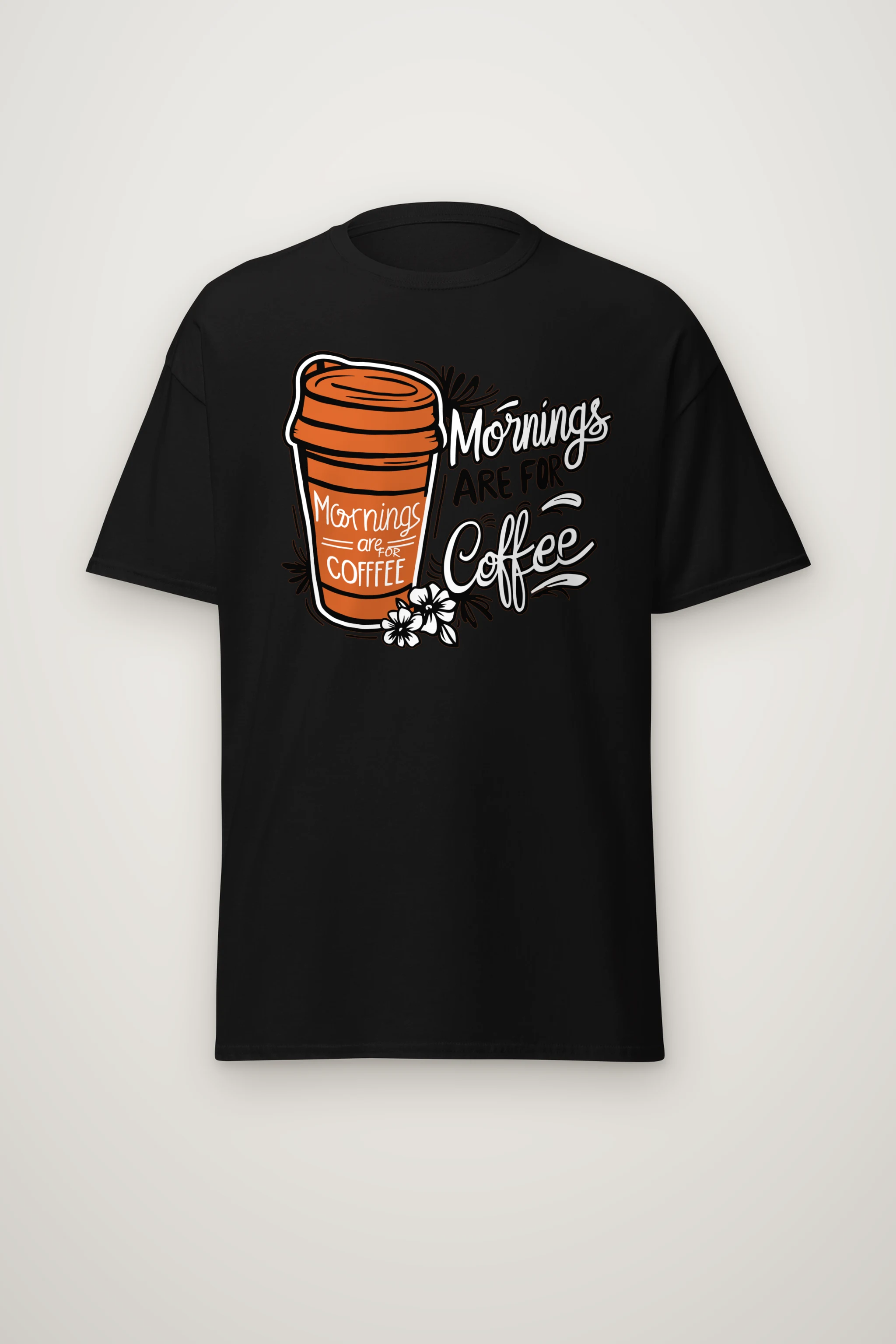 "Mornings Are For Coffee" Heavyweight Unisex Crewneck T-shirt
