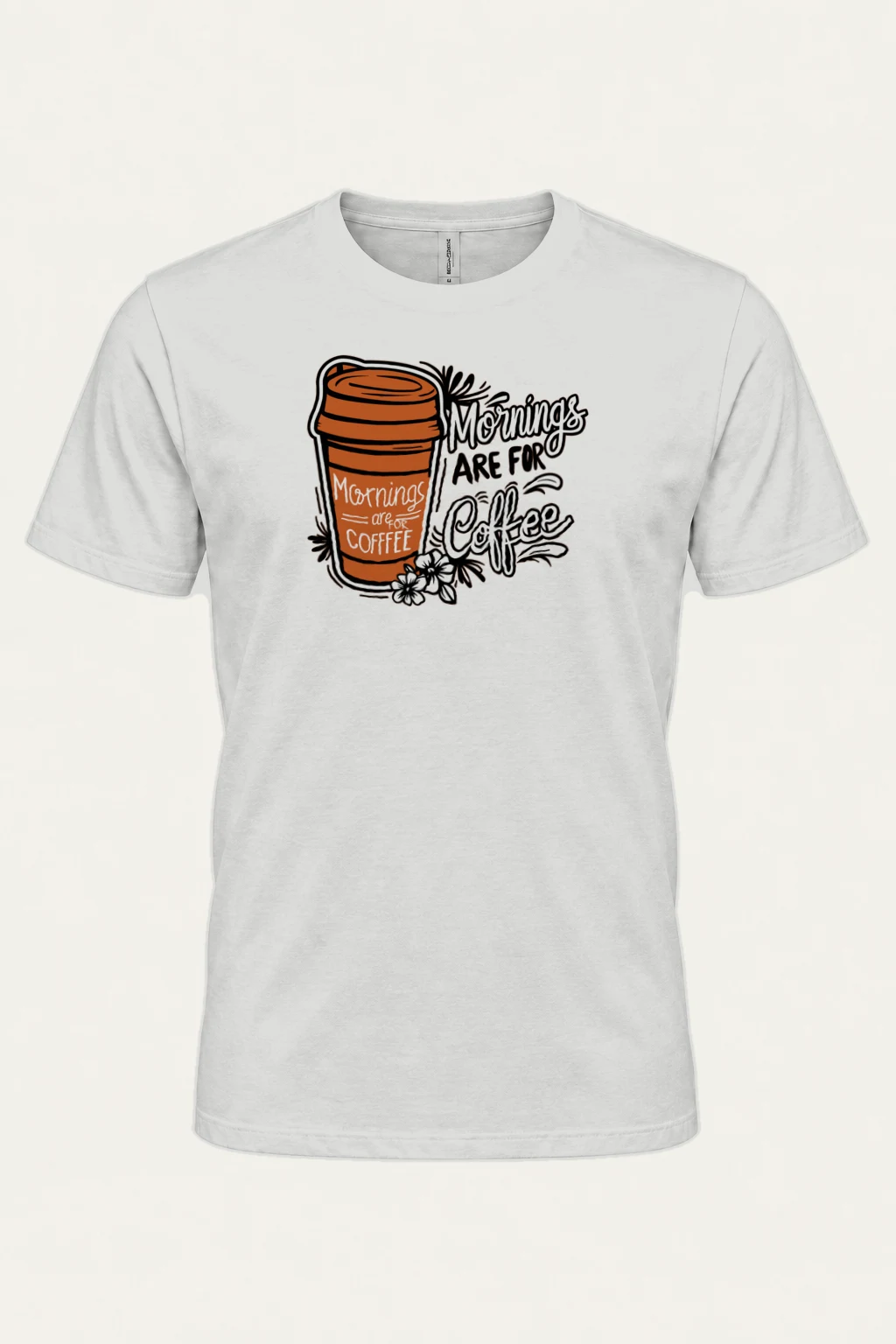 "Mornings Are For Coffee" Heavyweight Unisex Crewneck T-shirt | Gildan 5000