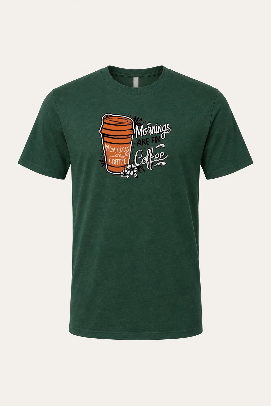 "Mornings Are For Coffee" Heavyweight Unisex Crewneck T-shirt | Gildan 5000