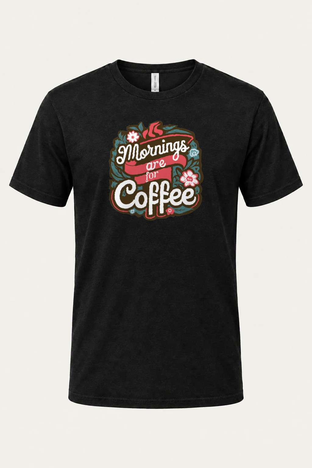 "Mornings Are For Coffee" Heavyweight Unisex Crewneck T-shirt | Gildan 5000