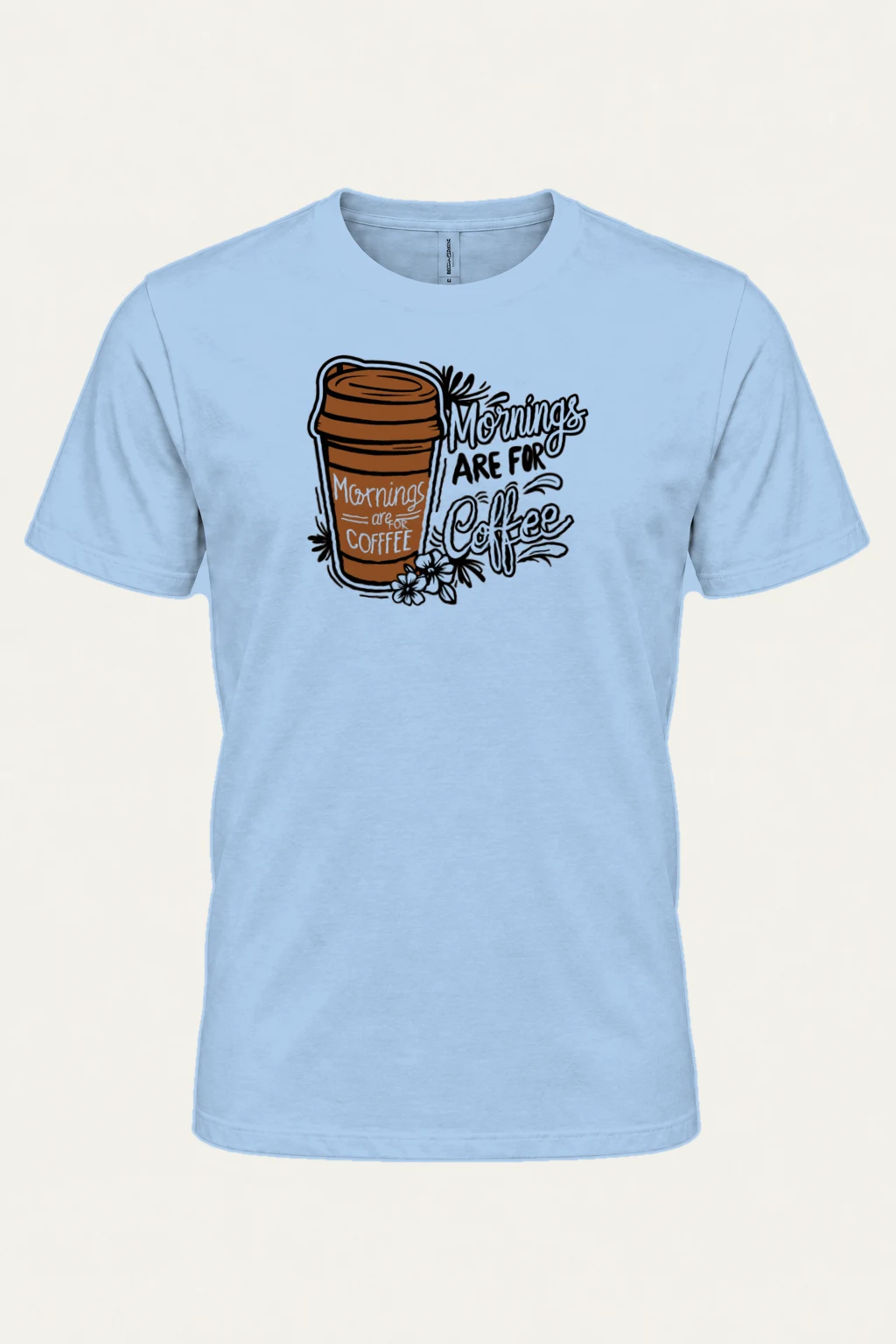 "Mornings Are For Coffee" Heavyweight Unisex Crewneck T-shirt | Gildan 5000