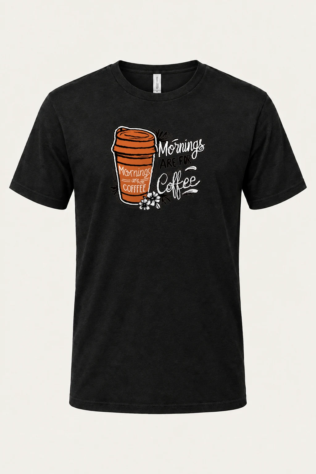 "Mornings Are For Coffee" Heavyweight Unisex Crewneck T-shirt | Gildan 5000