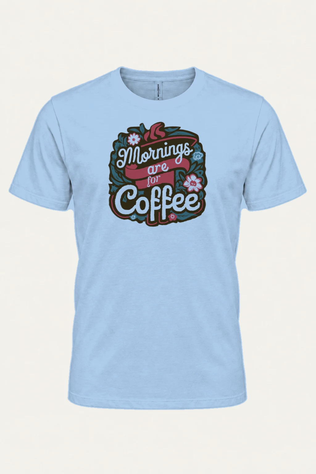 "Mornings Are For Coffee" Heavyweight Unisex Crewneck T-shirt | Gildan 5000