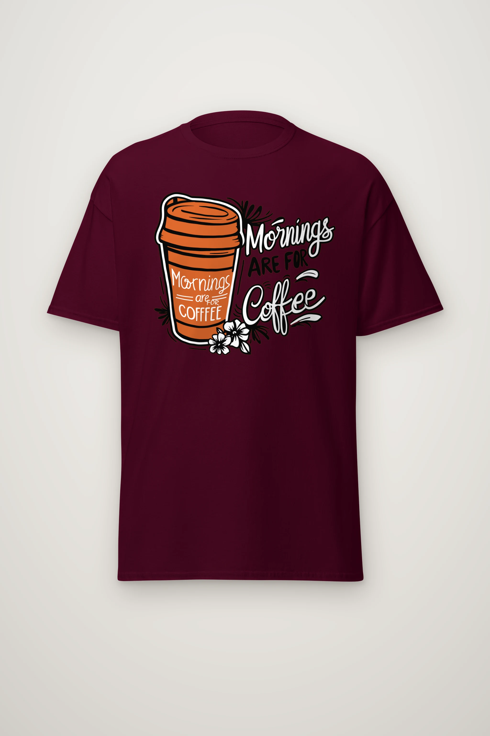 "Mornings Are For Coffee" Heavyweight Unisex Crewneck T-shirt