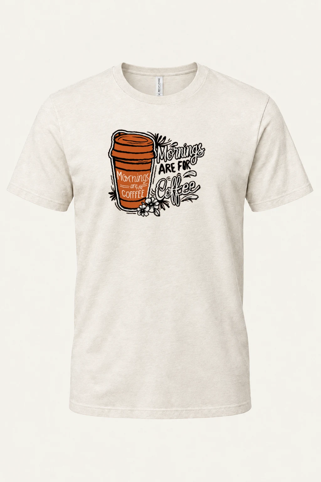 "Mornings Are For Coffee" Heavyweight Unisex Crewneck T-shirt | Gildan 5000