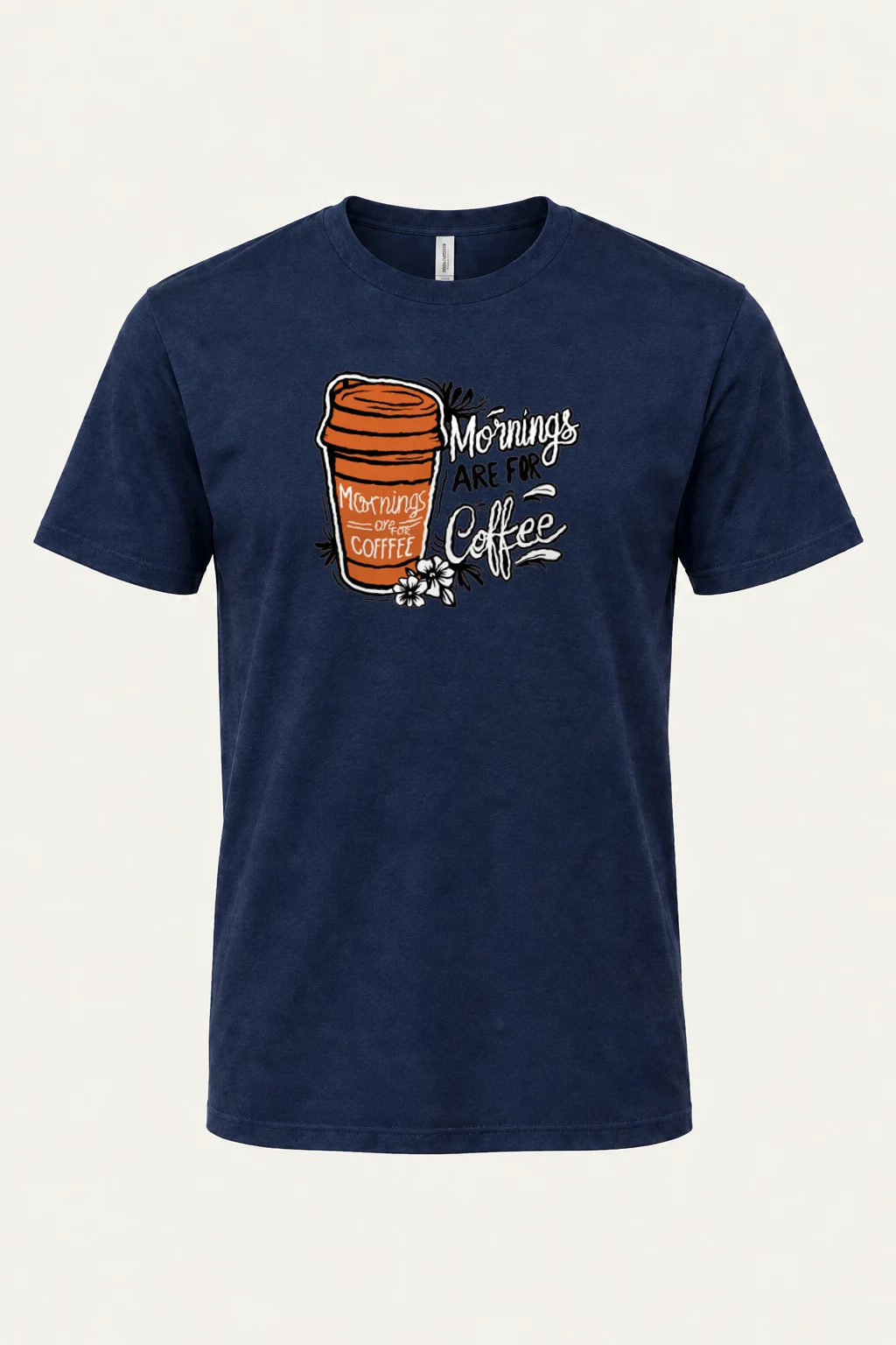"Mornings Are For Coffee" Heavyweight Unisex Crewneck T-shirt | Gildan 5000