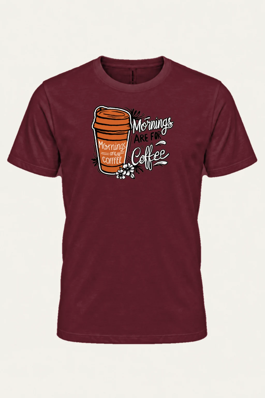 "Mornings Are For Coffee" Heavyweight Unisex Crewneck T-shirt | Gildan 5000