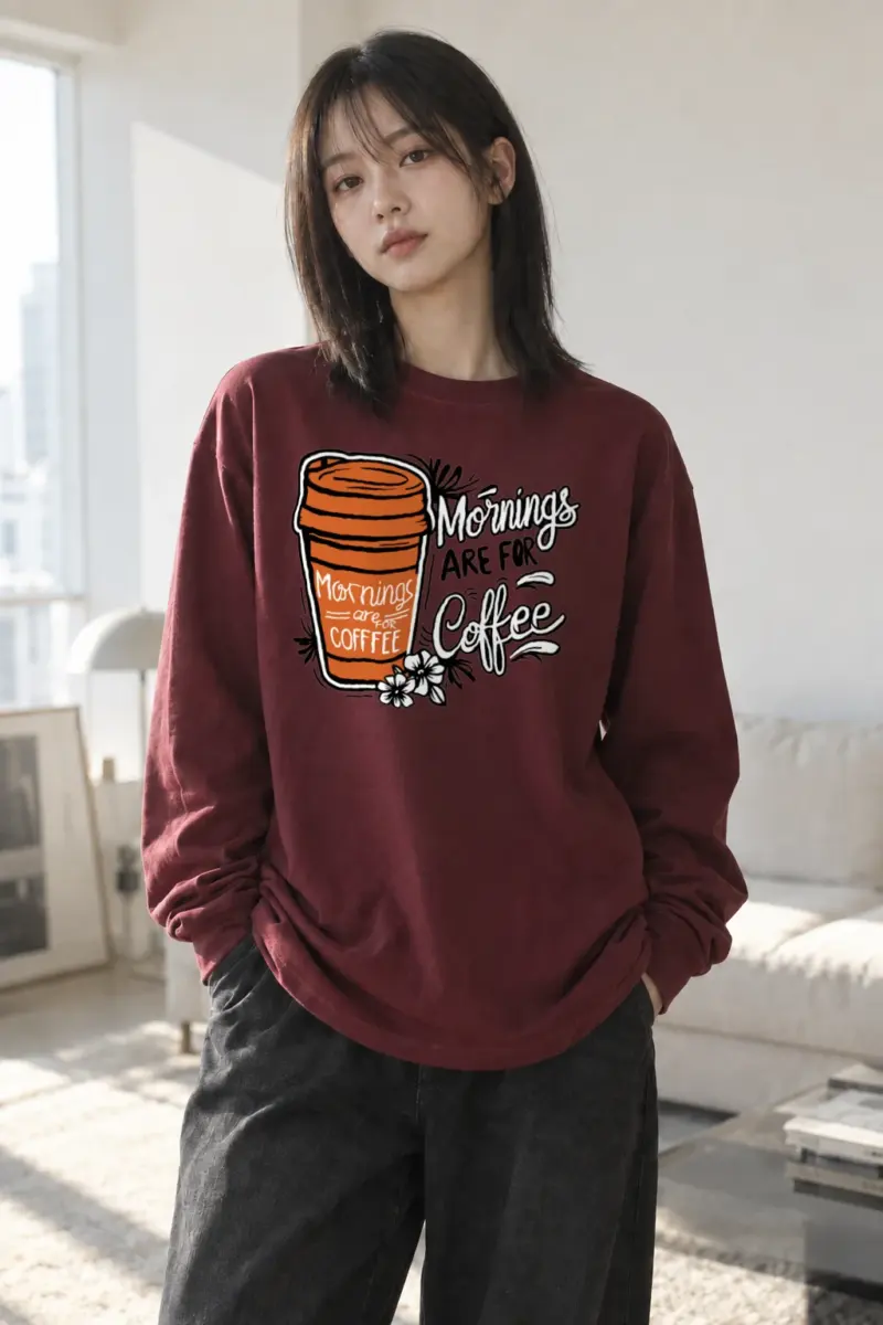 "Mornings Are For Coffee" Unisex Longsleeve T-shirt | Gildan 2400