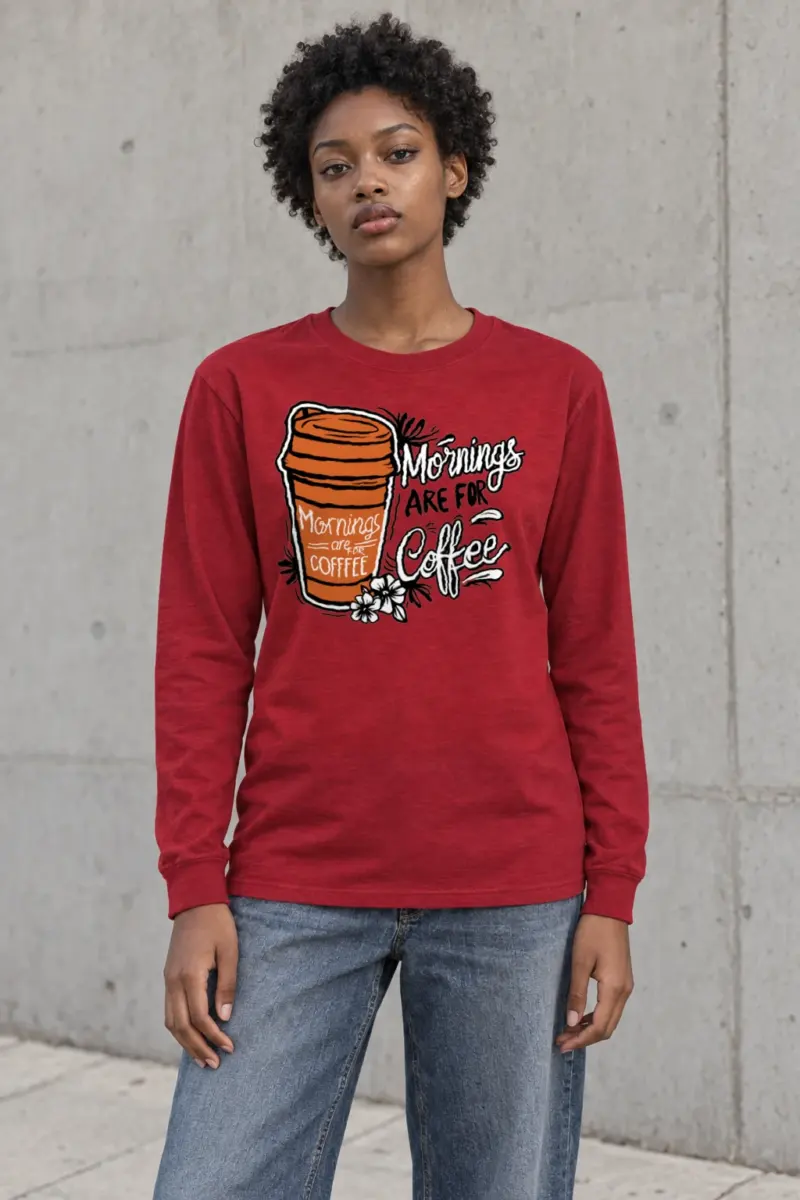 "Mornings Are For Coffee" Unisex Longsleeve T-shirt | Gildan 2400