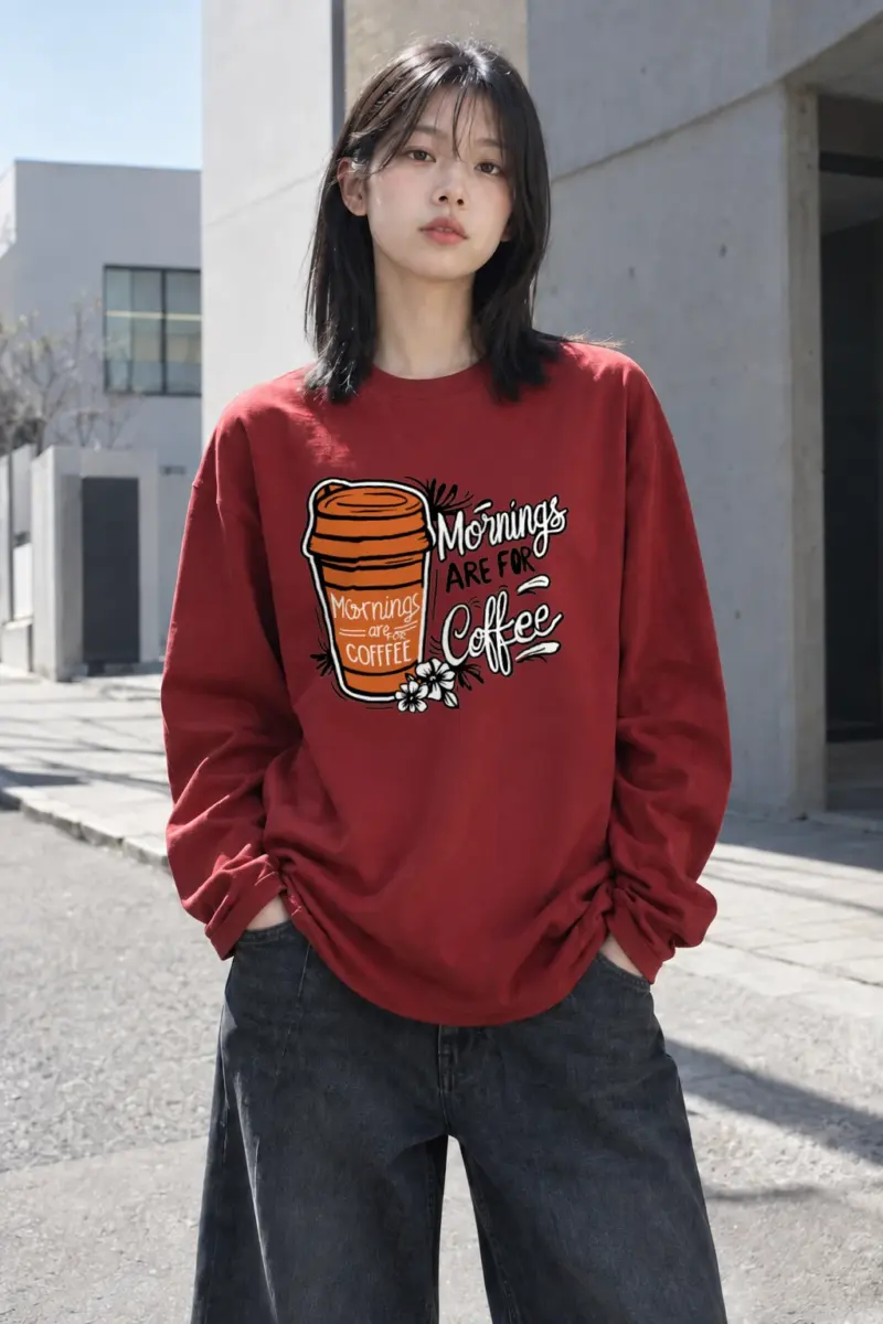 "Mornings Are For Coffee" Unisex Longsleeve T-shirt | Gildan 2400