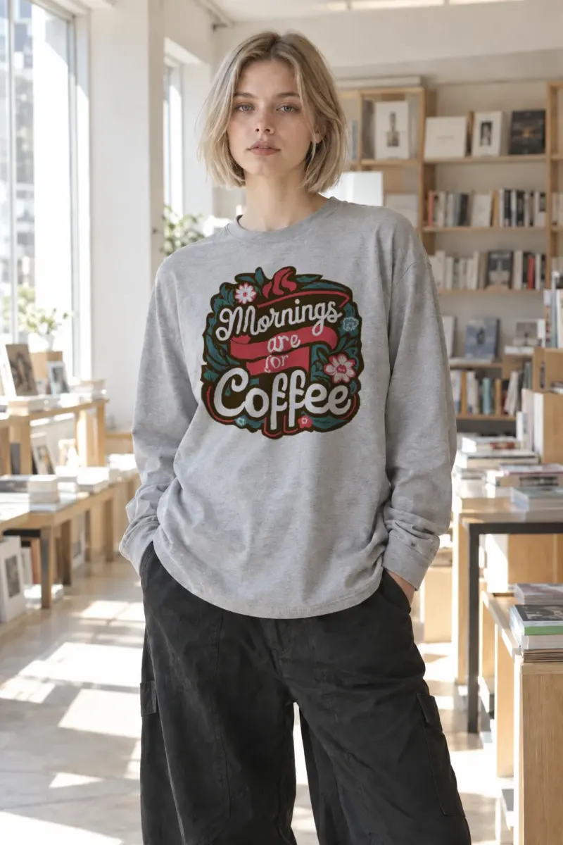 "Mornings Are For Coffee" Unisex Longsleeve T-shirt | Gildan 2400