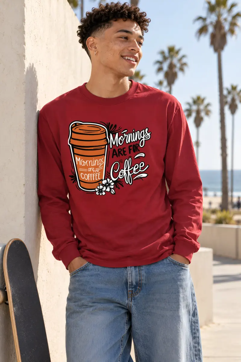 "Mornings Are For Coffee" Unisex Longsleeve T-shirt