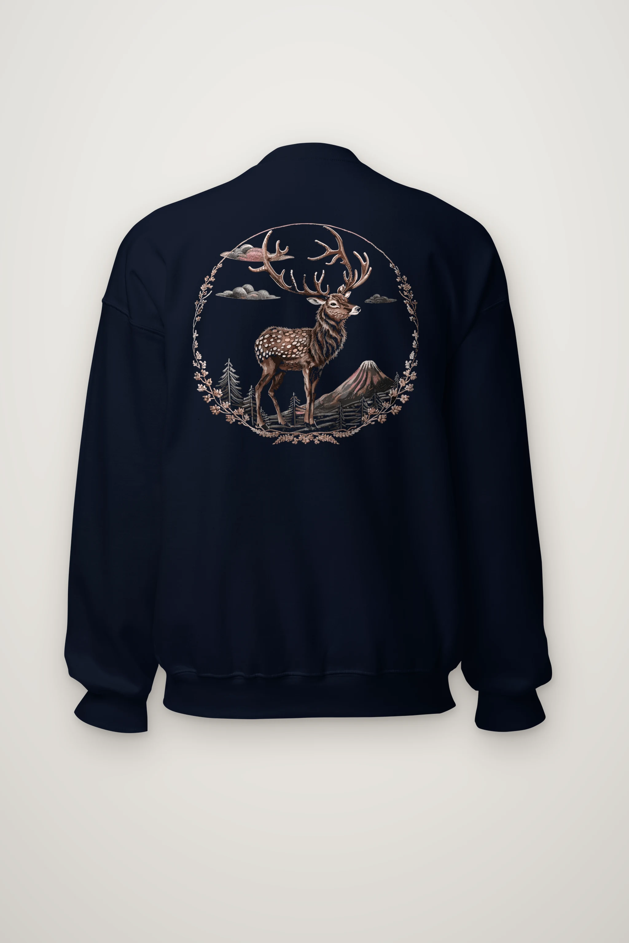 "Mountain Antler Deer" Heavy Blend Unisex Crewneck Sweatshirt