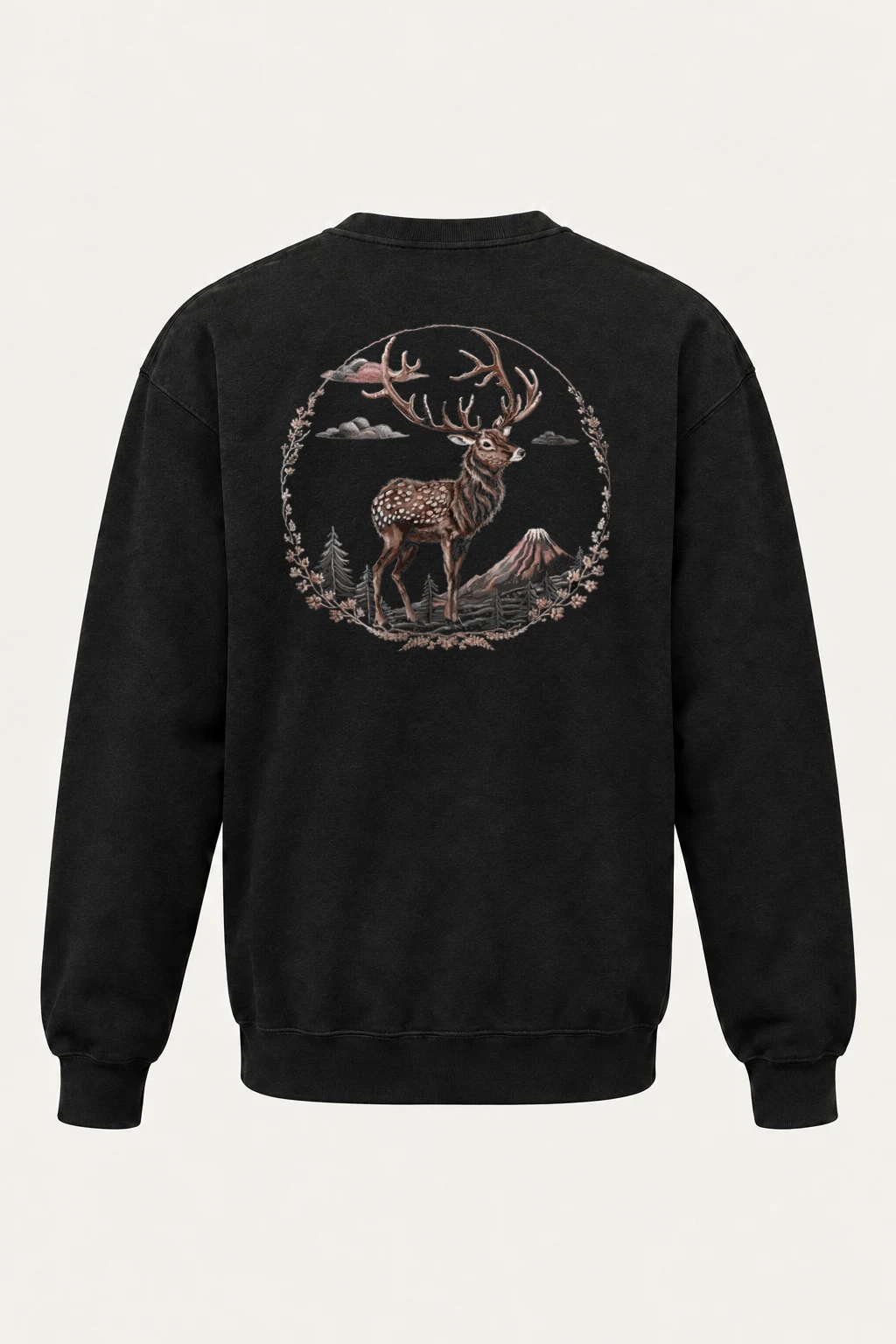 "Mountain Antler Deer" Heavy Blend Unisex Crewneck Sweatshirt | Gildan 18000