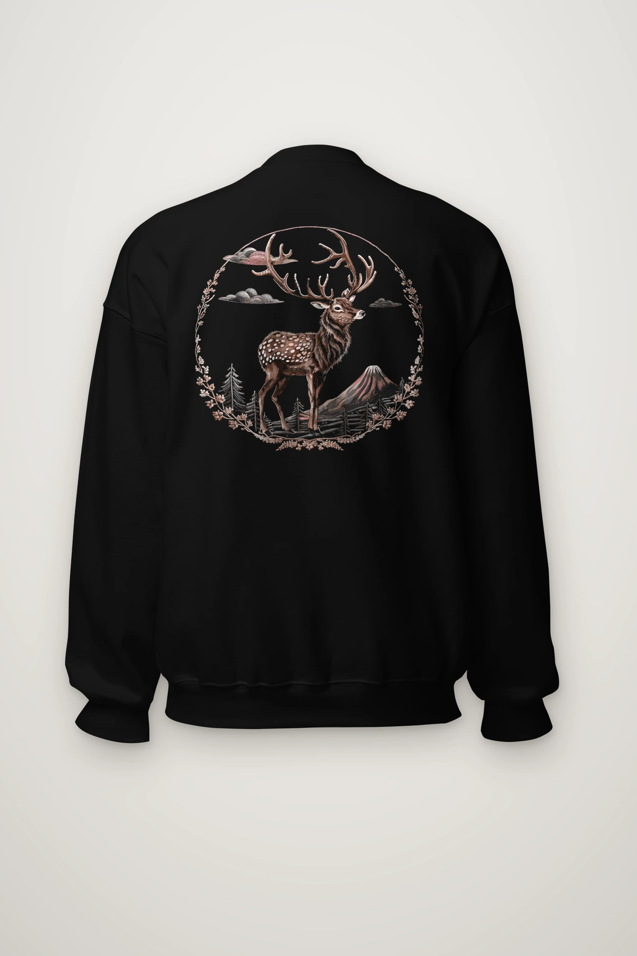 "Mountain Antler Deer" Heavy Blend Unisex Crewneck Sweatshirt