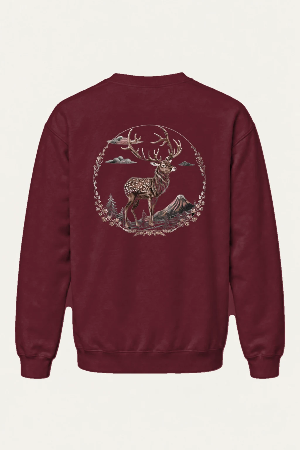 "Mountain Antler Deer" Heavy Blend Unisex Crewneck Sweatshirt | Gildan 18000