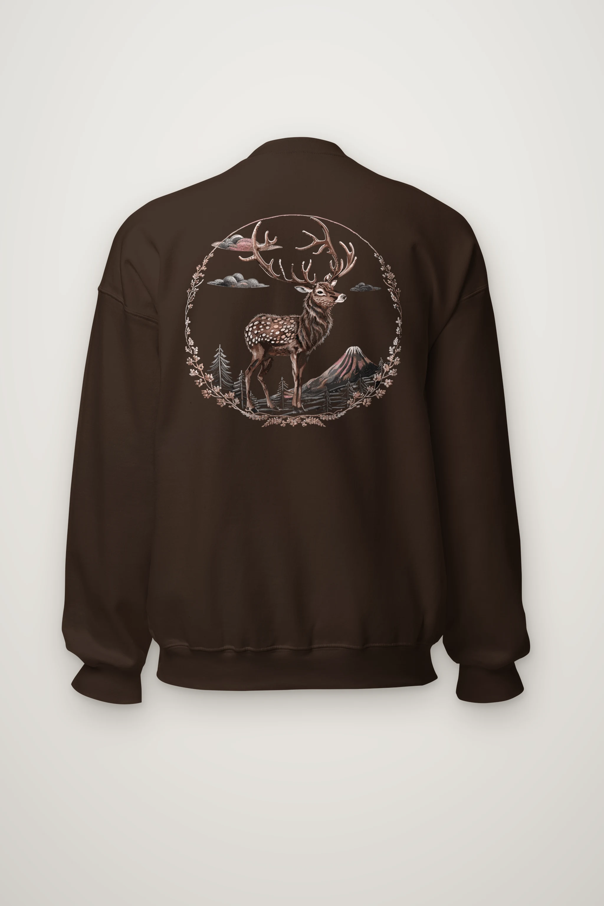 "Mountain Antler Deer" Heavy Blend Unisex Crewneck Sweatshirt