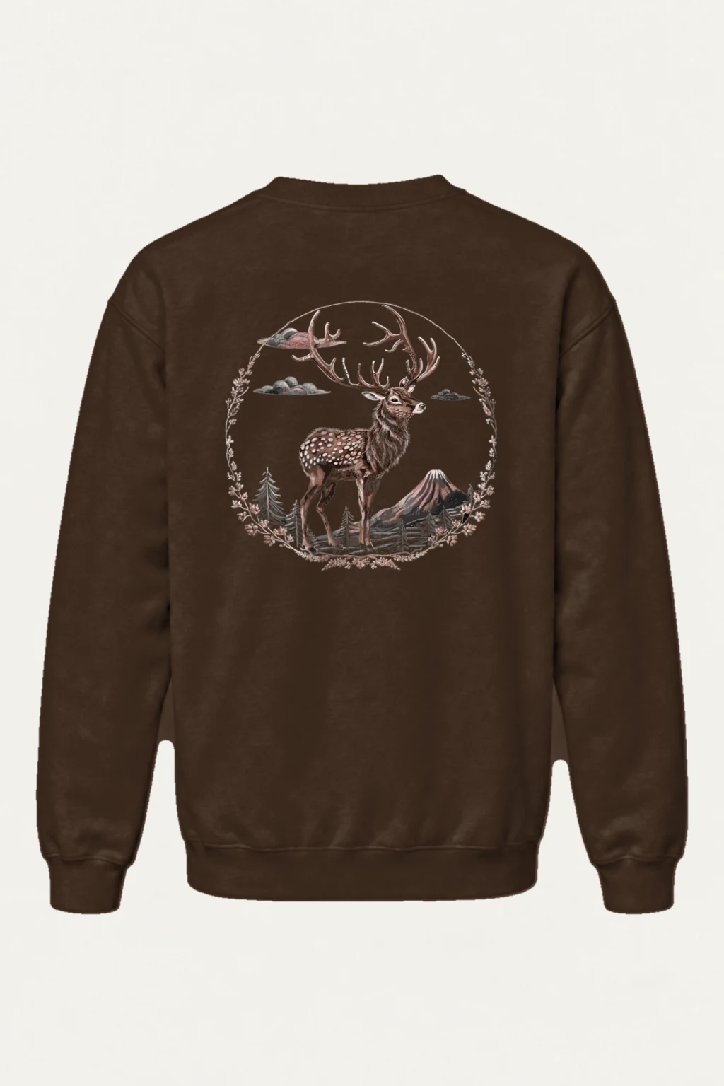 "Mountain Antler Deer" Heavy Blend Unisex Crewneck Sweatshirt | Gildan 18000