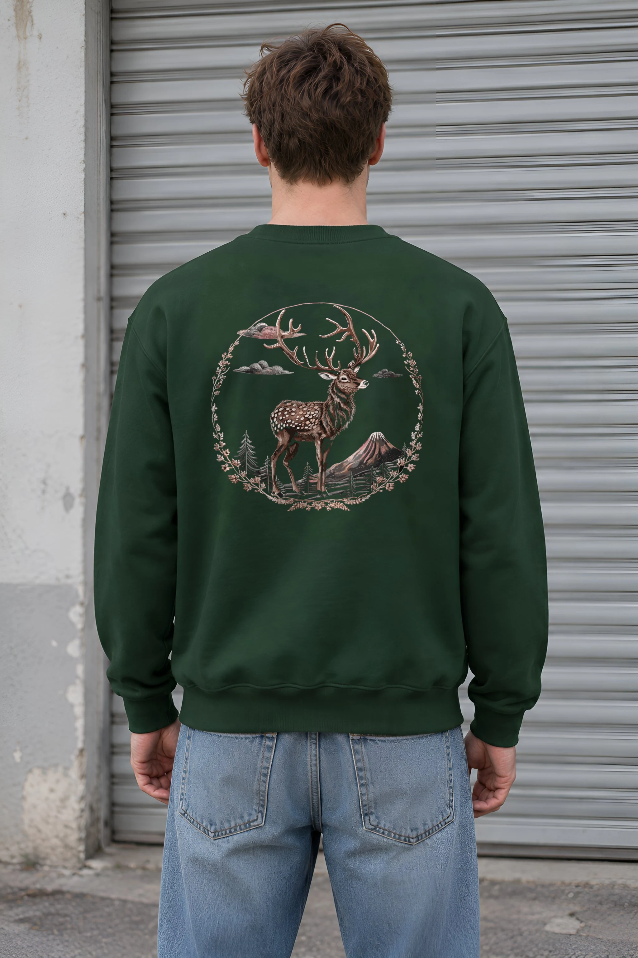 "Mountain Antler Deer" 1 Crewneck Sweatshirt