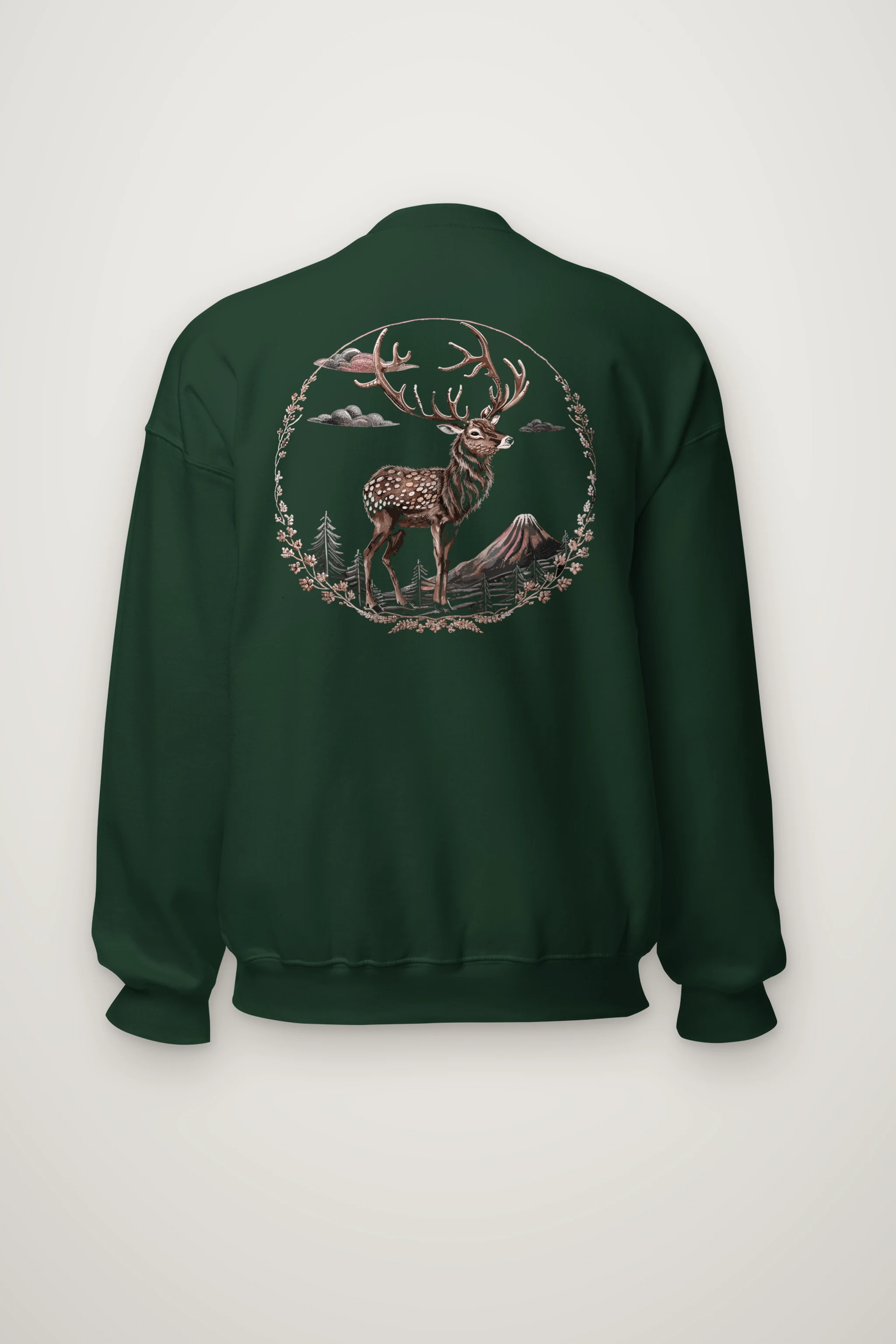 "Mountain Antler Deer" Heavy Blend Unisex Crewneck Sweatshirt