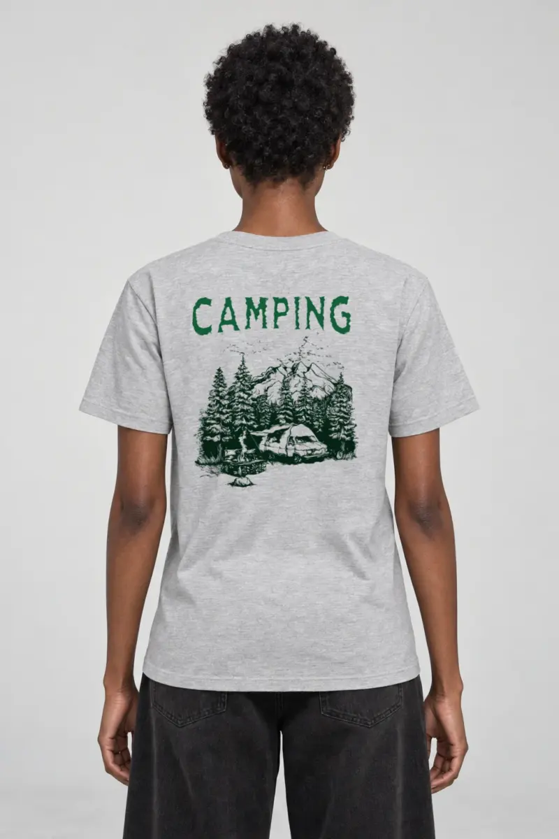 "Mountain Campfire Van" Heavyweight Unisex Crewneck T-shirt | Gildan 5000