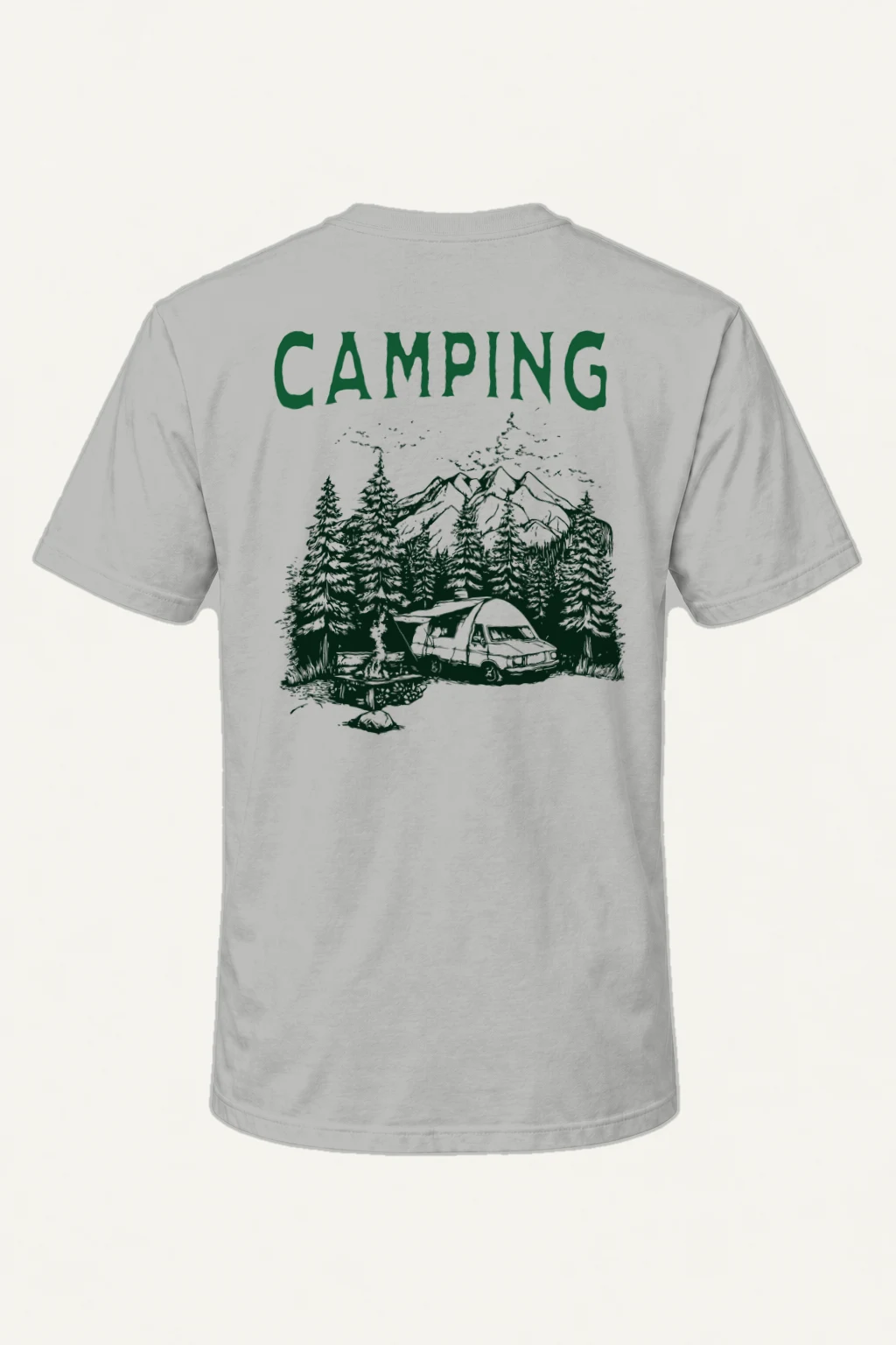 "Mountain Campfire Van" Heavyweight Unisex Crewneck T-shirt | Gildan 5000