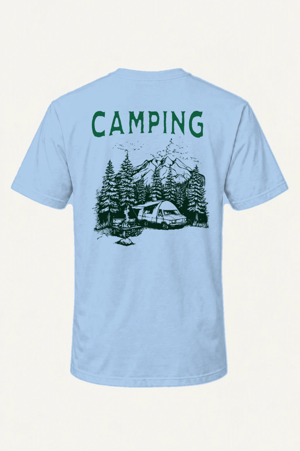 "Mountain Campfire Van" Heavyweight Unisex Crewneck T-shirt | Gildan 5000