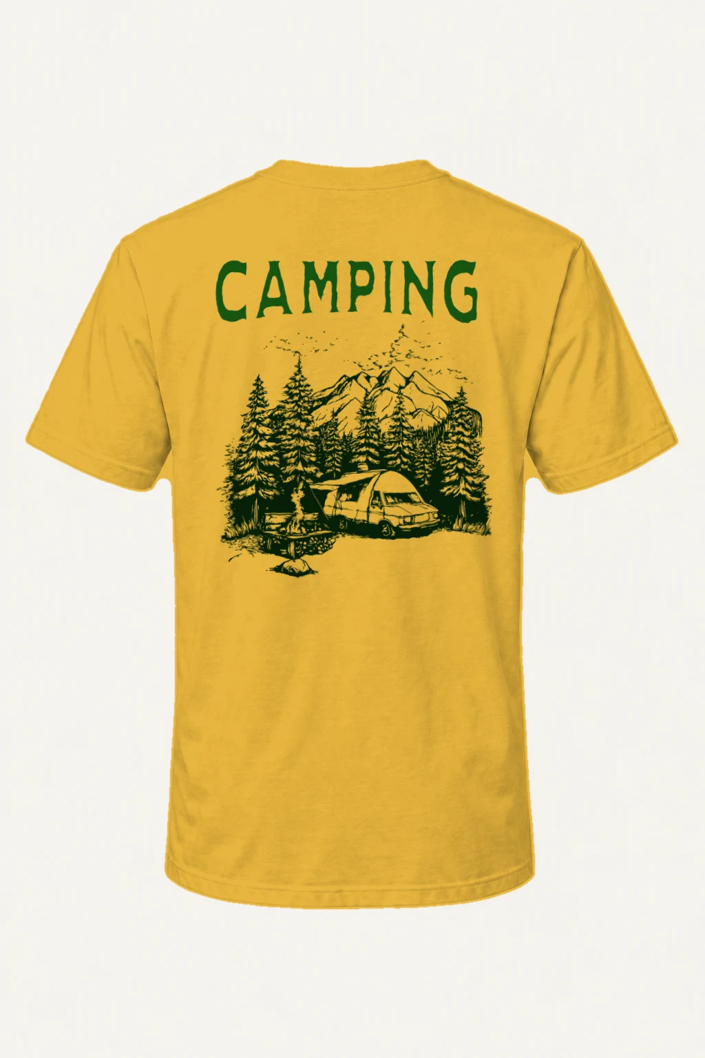 "Mountain Campfire Van" Heavyweight Unisex Crewneck T-shirt | Gildan 5000