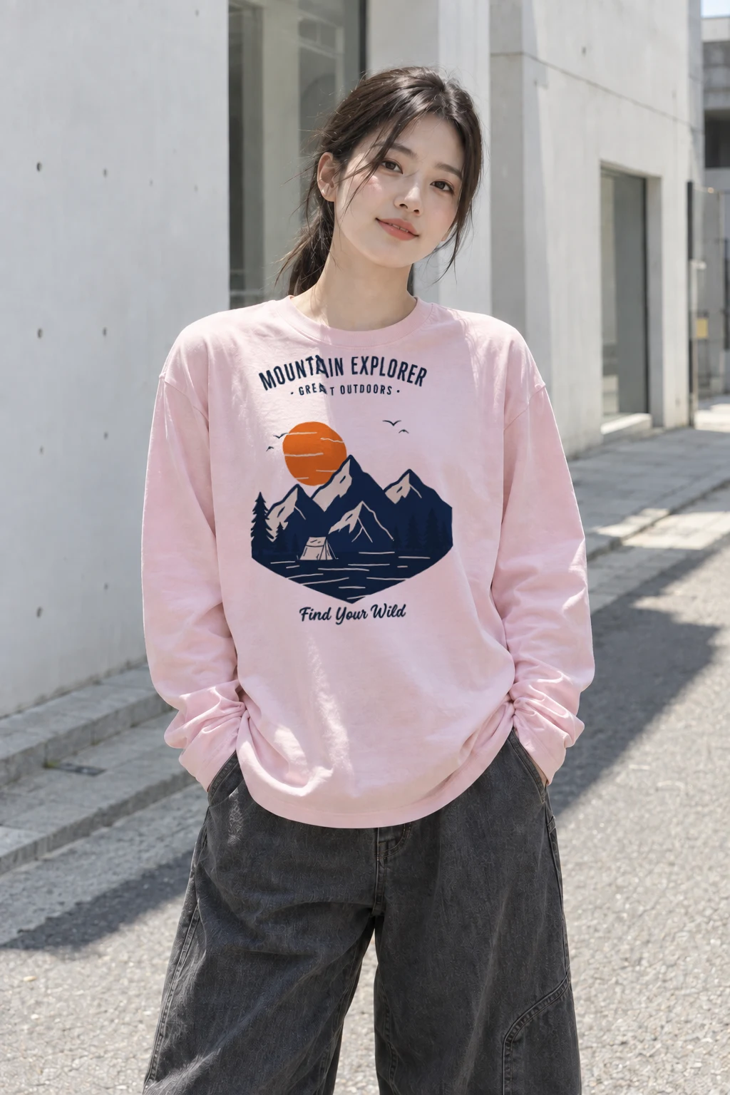 "Mountain Explorer" Unisex Longsleeve T-shirt | Gildan 2400