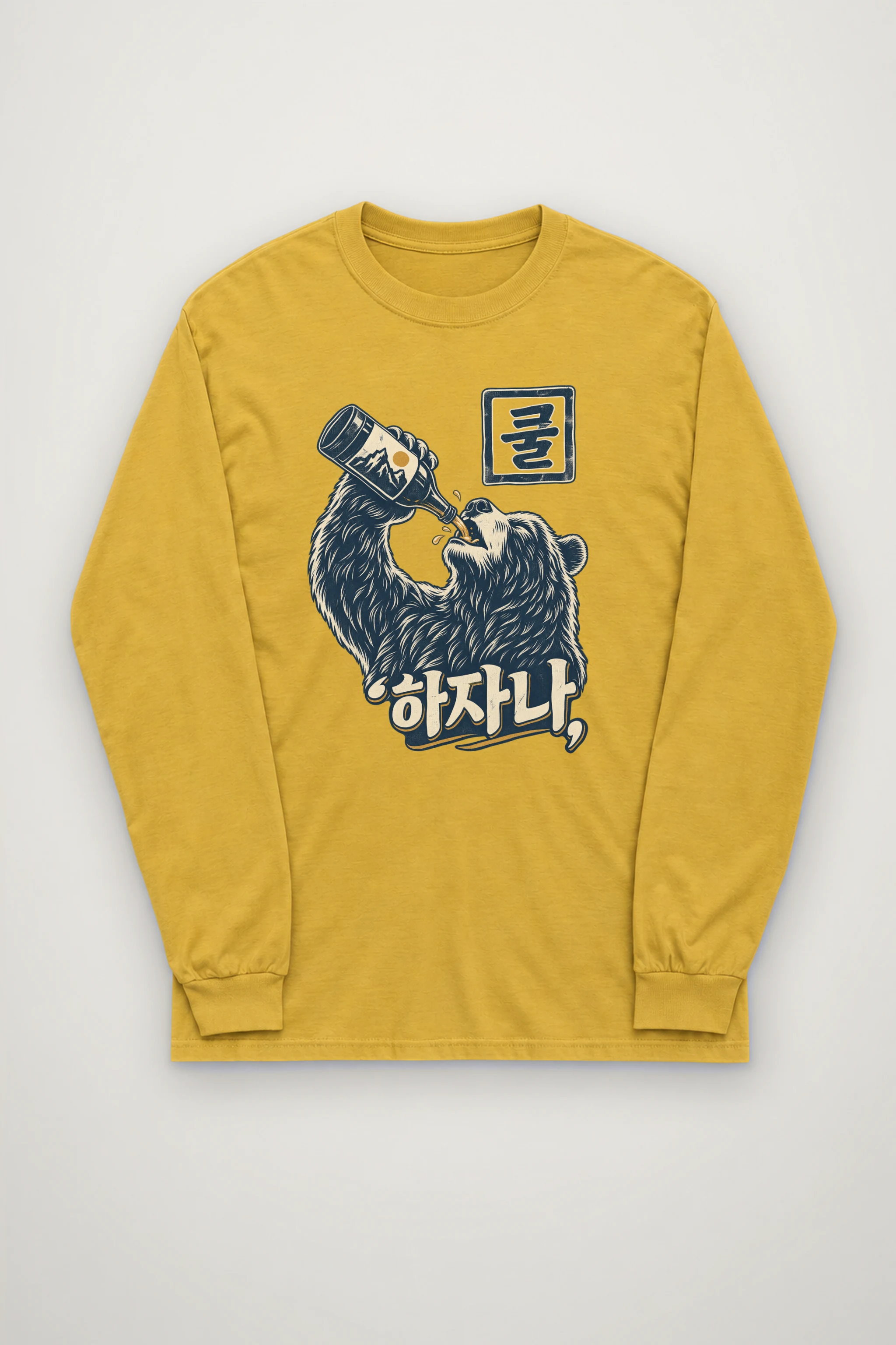 "Mountain Label Bear" Unisex Longsleeve T-shirt