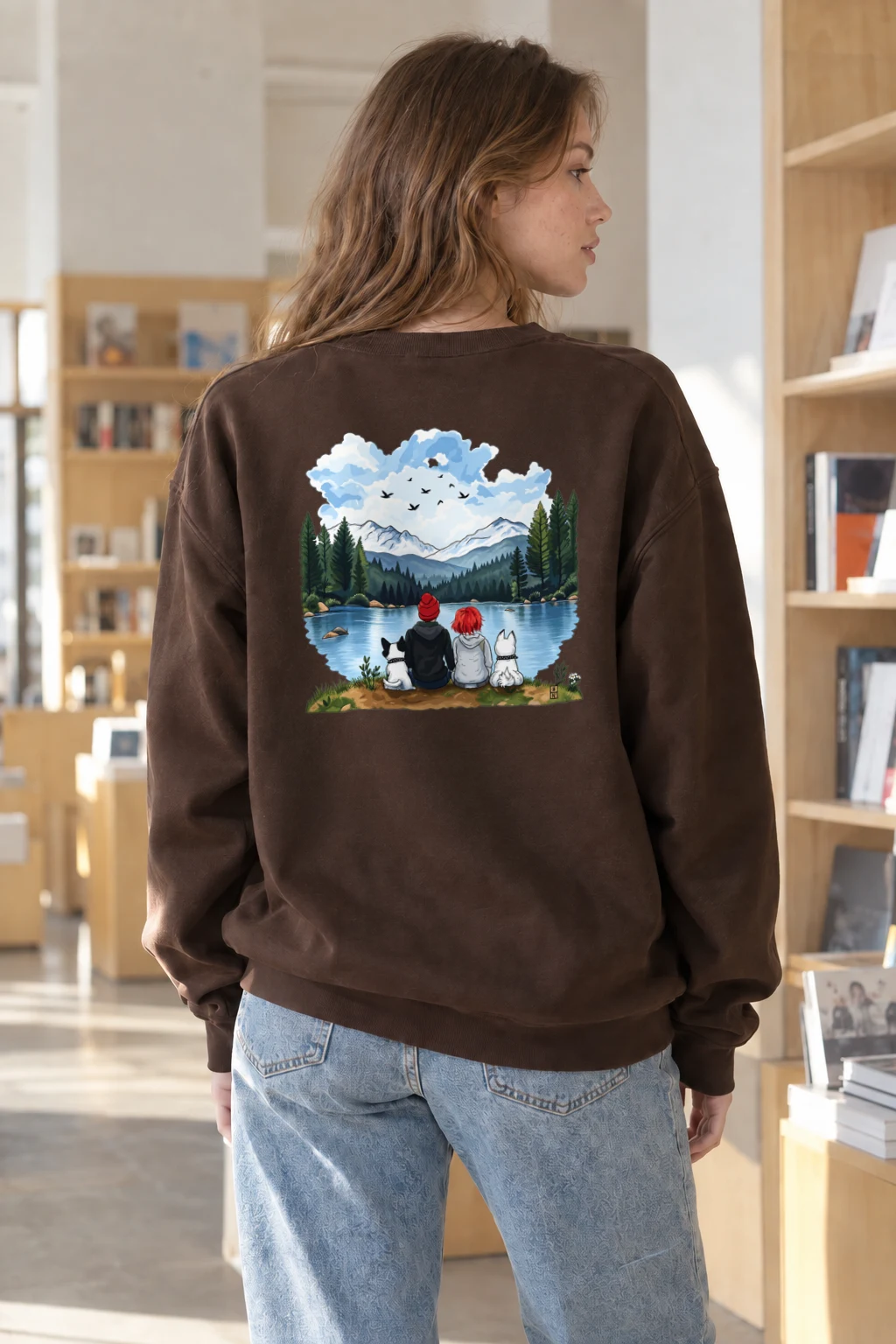 "Mountain Lake Companions" Heavy Blend Unisex Crewneck Sweatshirt | Gildan 18000
