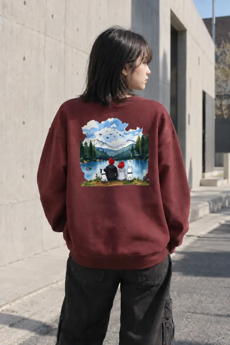 “Mountain Lake Companions” Heavy Blend Unisex Crewneck Sweatshirt | Gildan 18000