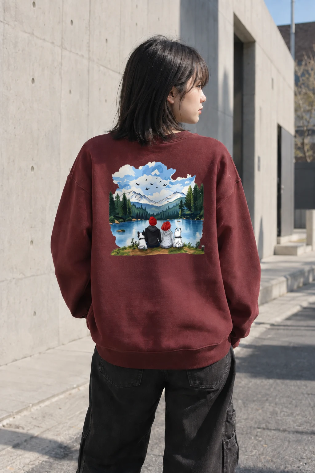 "Mountain Lake Companions" Heavy Blend Unisex Crewneck Sweatshirt | Gildan 18000
