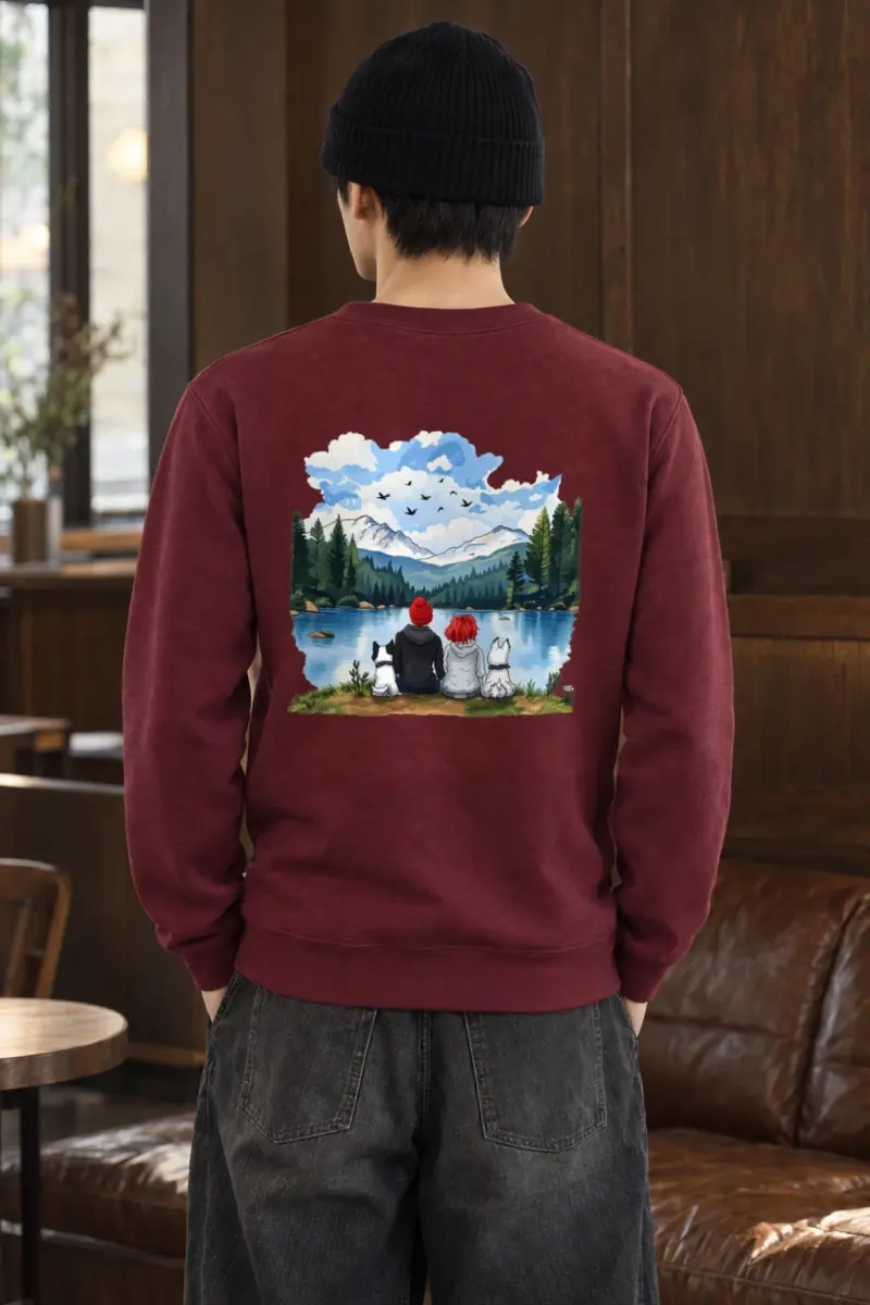 "Mountain Lake Companions" Heavy Blend Unisex Crewneck Sweatshirt