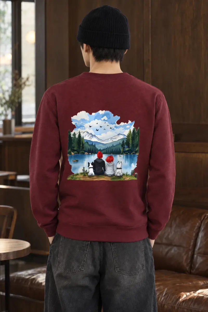 "Mountain Lake Companions" Heavy Blend Unisex Crewneck Sweatshirt