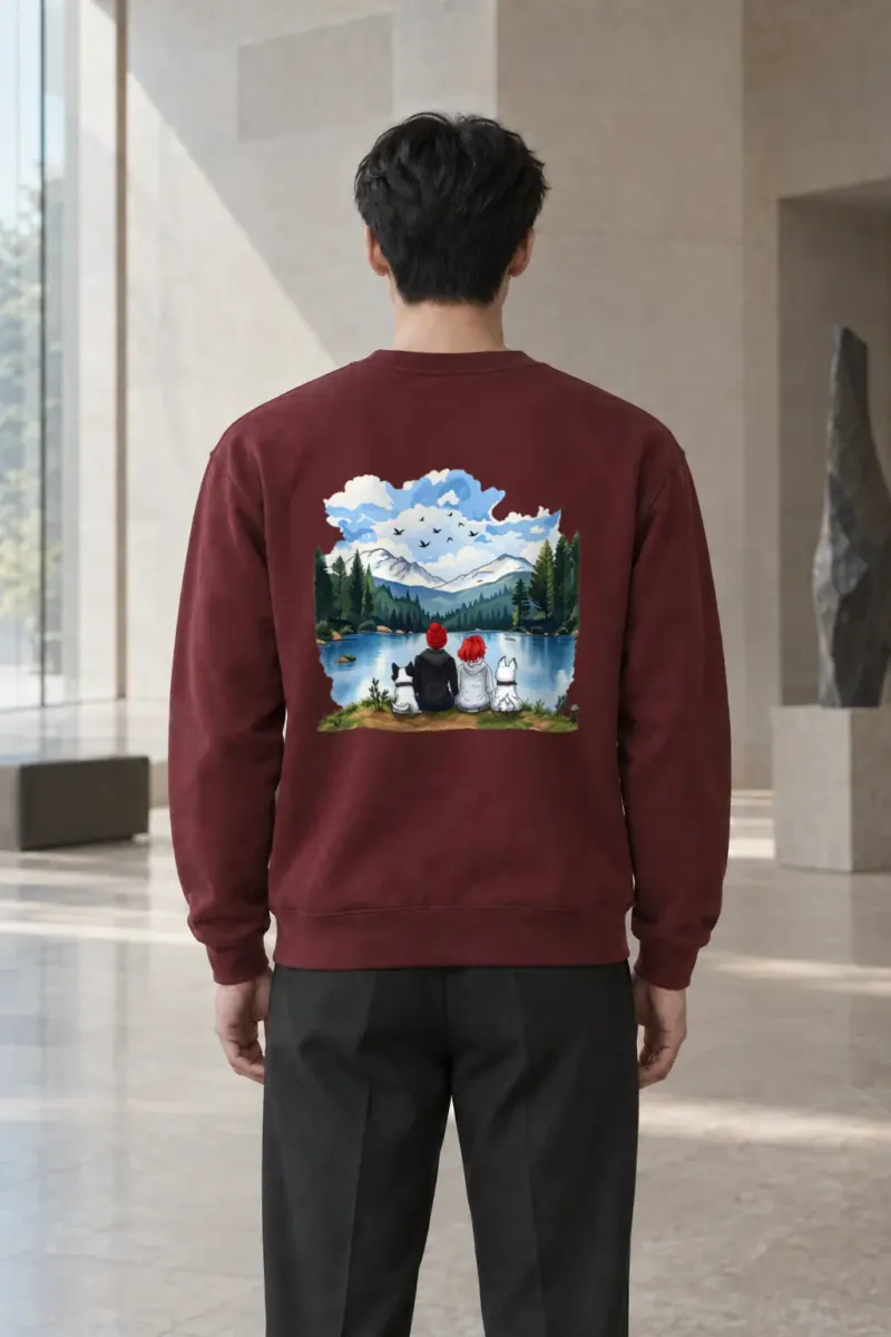 "Mountain Lake Companions" Heavy Blend Unisex Crewneck Sweatshirt | Gildan 18000