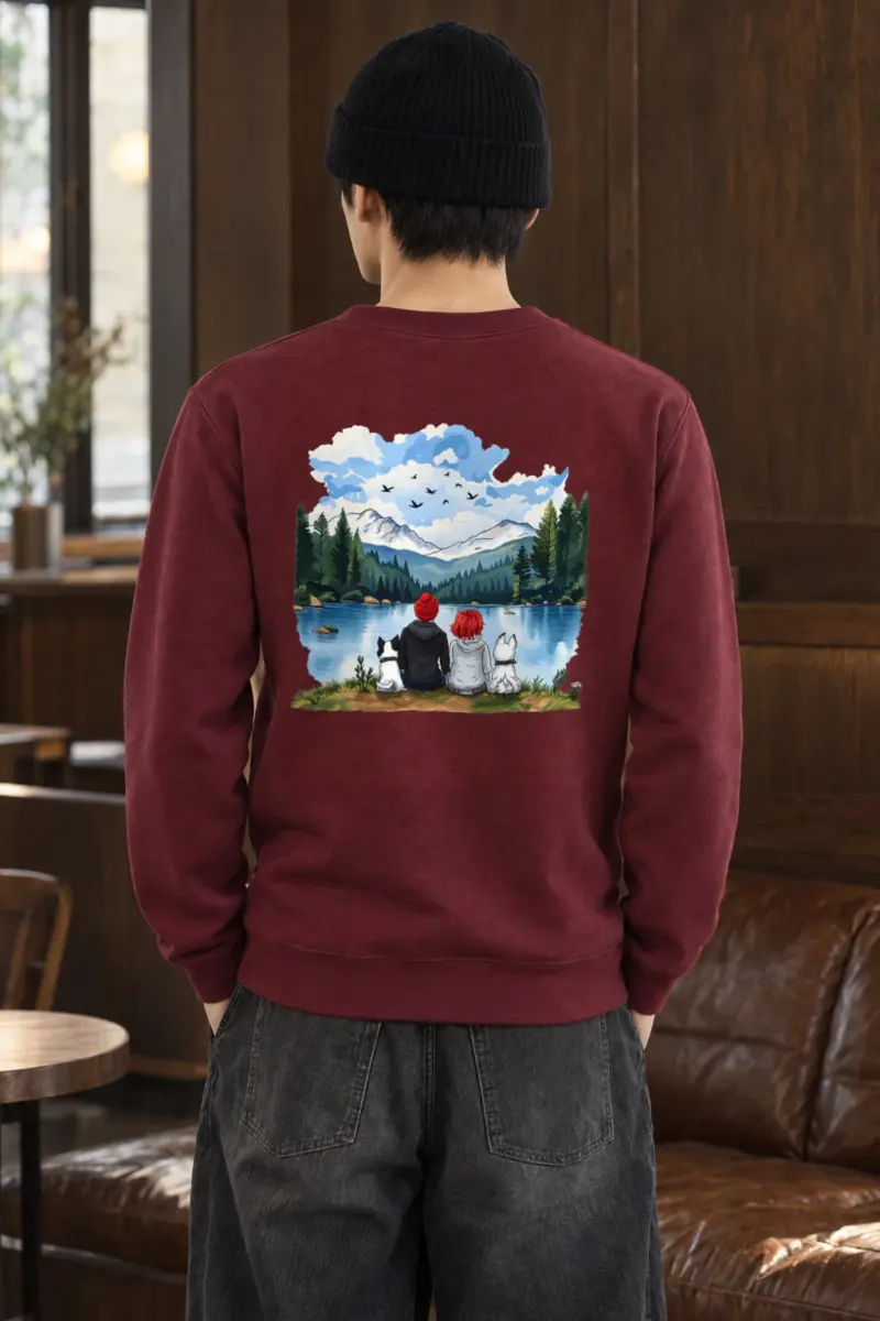 "Mountain Lake Companions" Heavy Blend Unisex Crewneck Sweatshirt