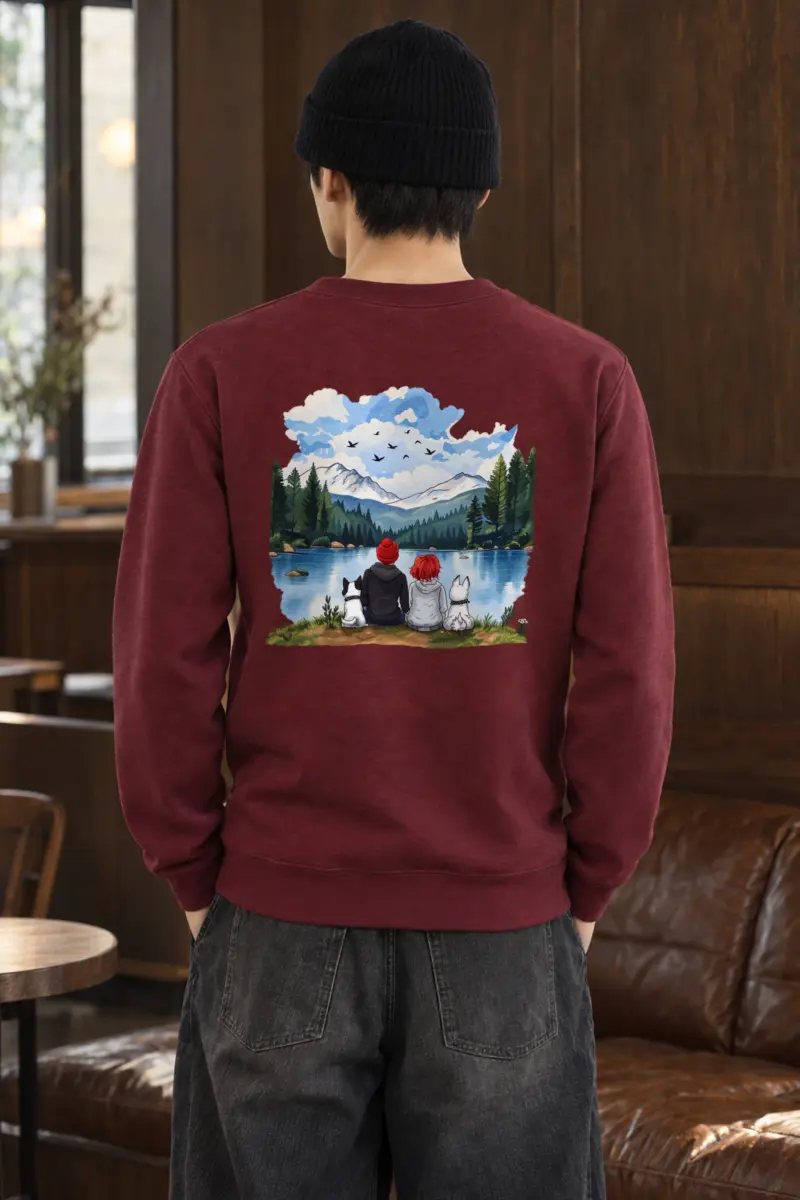 "Mountain Lake Companions" Heavy Blend Unisex Crewneck Sweatshirt