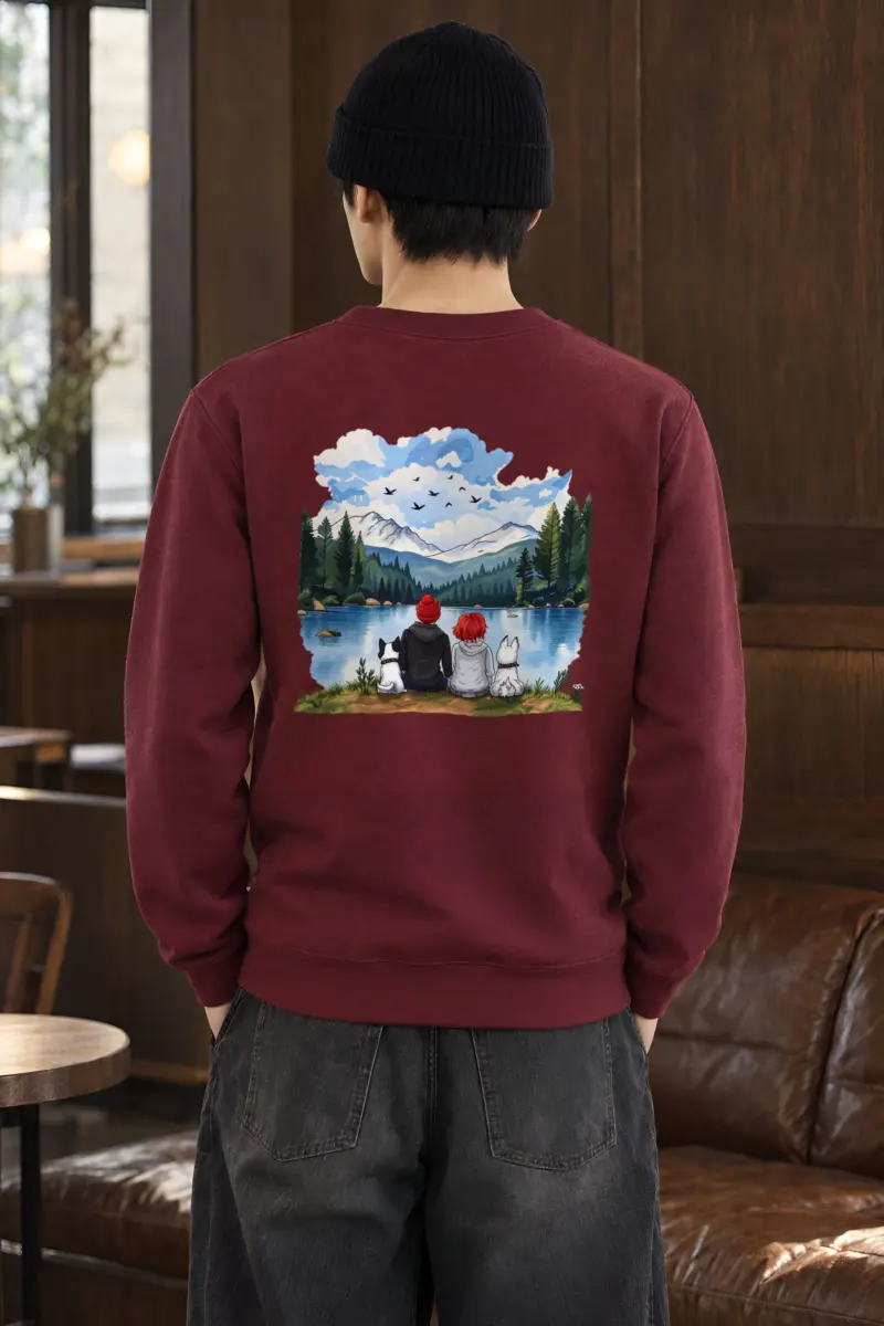 "Mountain Lake Companions" Heavy Blend Unisex Crewneck Sweatshirt