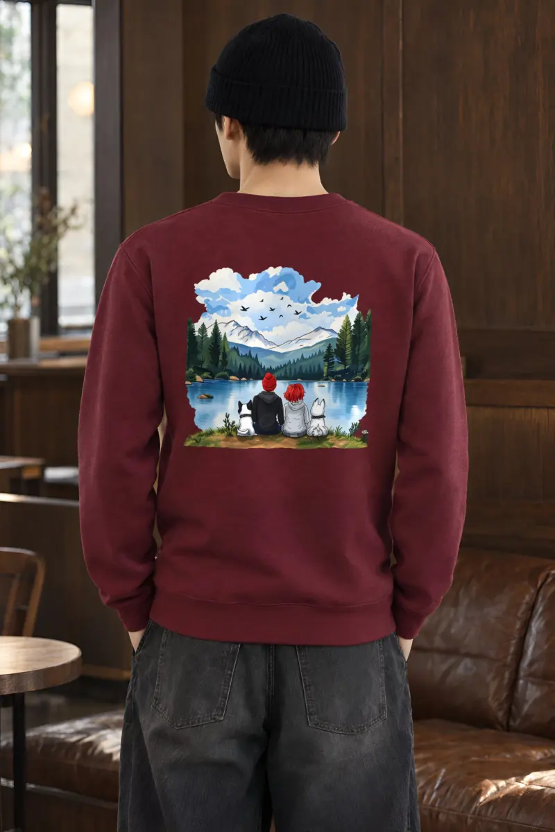 "Mountain Lake Companions" Heavy Blend Unisex Crewneck Sweatshirt