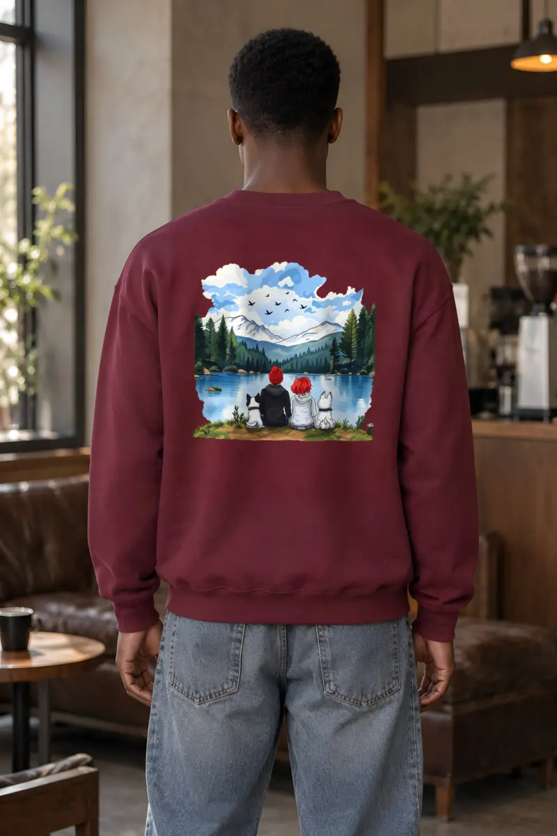 "Mountain Lake Companions" Heavy Blend Unisex Crewneck Sweatshirt