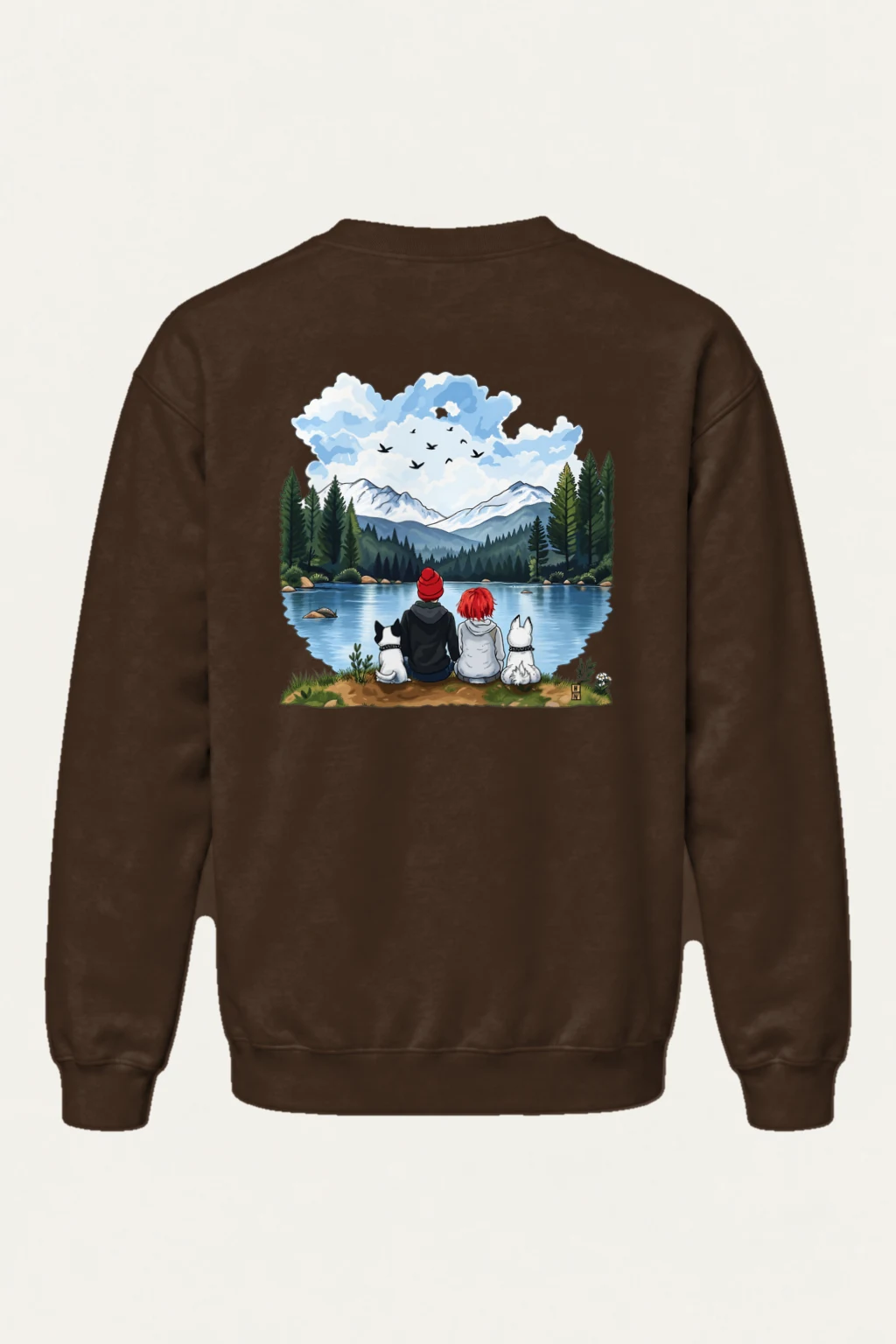 "Mountain Lake Companions" Heavy Blend Unisex Crewneck Sweatshirt | Gildan 18000