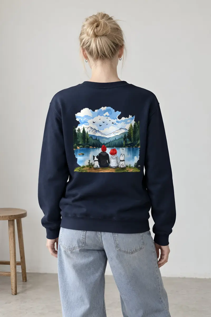 "Mountain Lake Companions" 1 Crewneck Sweatshirt